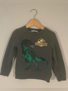 $11 ADD ON H&M Jurassic Park boys sweatshirt hoodie 3T 4t DINOSAUR TEE ZARA